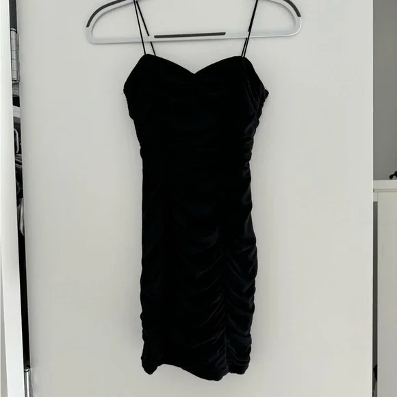 Princess Polly | Dresses | Princess Polly Black Ruched Mesh Mini Dress |  Poshmark
